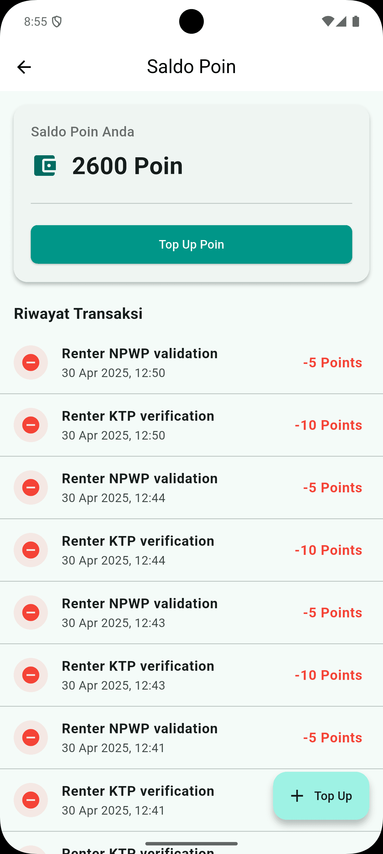 Sistem Deposit (Points)
